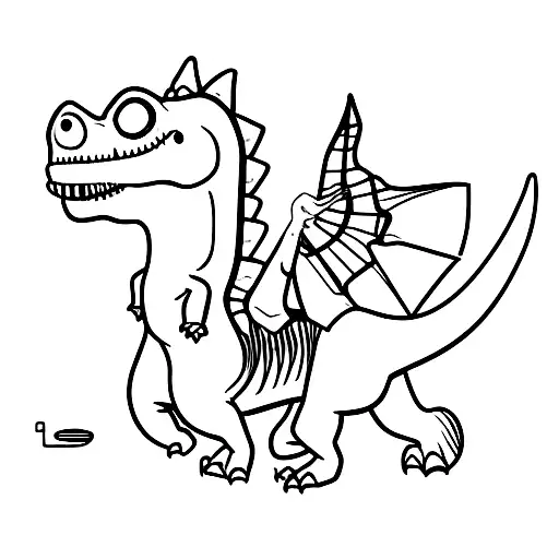 Cute Dinosaur Riding A Scooter