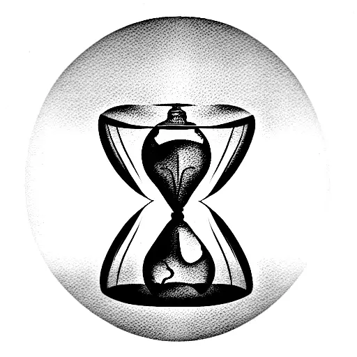 Hourglass With Skull Inside