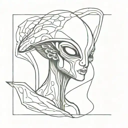 Alien Trippy Abstract Lineart