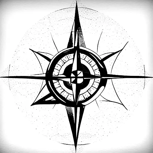 Compass Rose With Initials J L J G Geometric