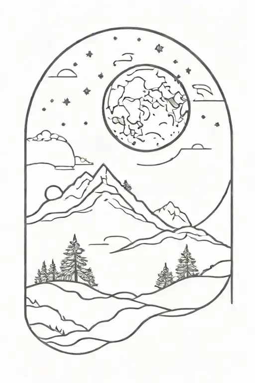 Glowing Moon And A View