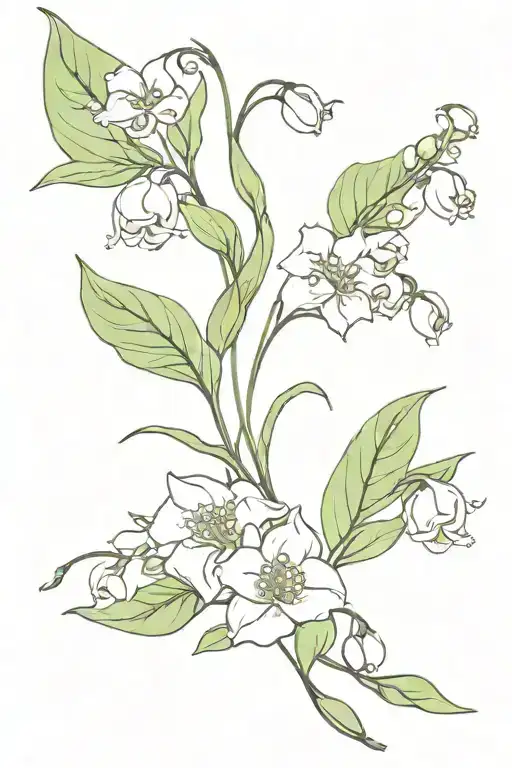 Lily Of The Valley And Rose Intertwined