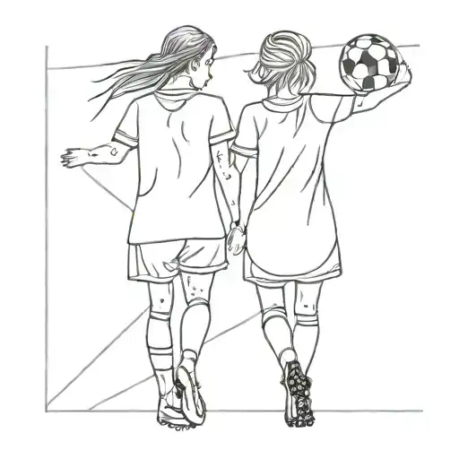 Soccer Women Holding Hands