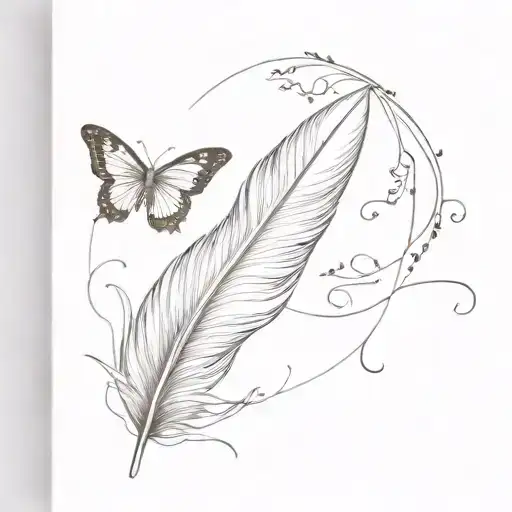 Feather And Butterfly