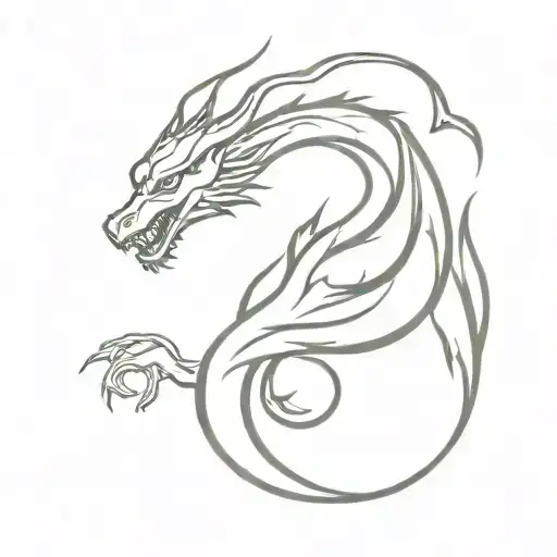 Elegant Dragon Tattoo Design