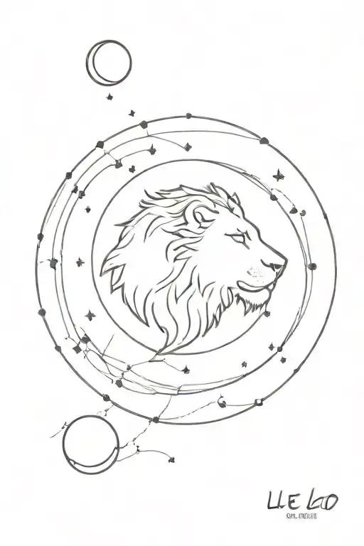 Leo Constellation Of Leo With The Moon And The Sun