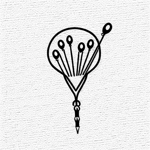 Fishing Hook With Sewing Needles And Flowers