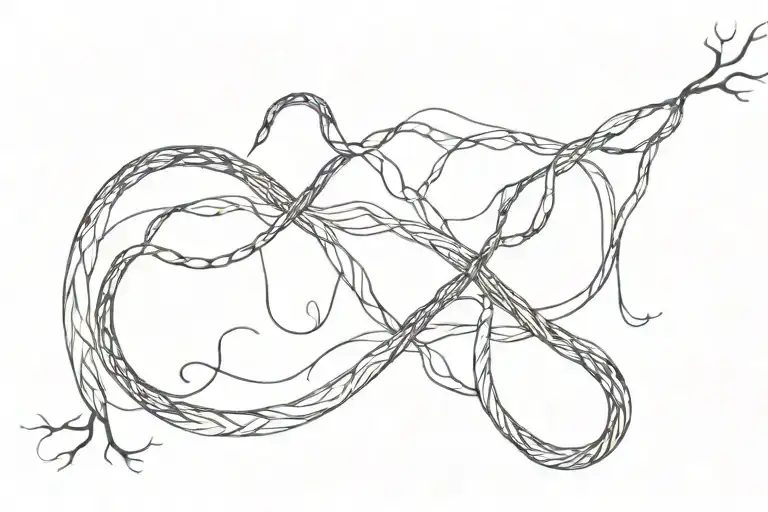 Equations Of Chaos Theory Forming A Minimalist Snake Winding Around A Tree Branch