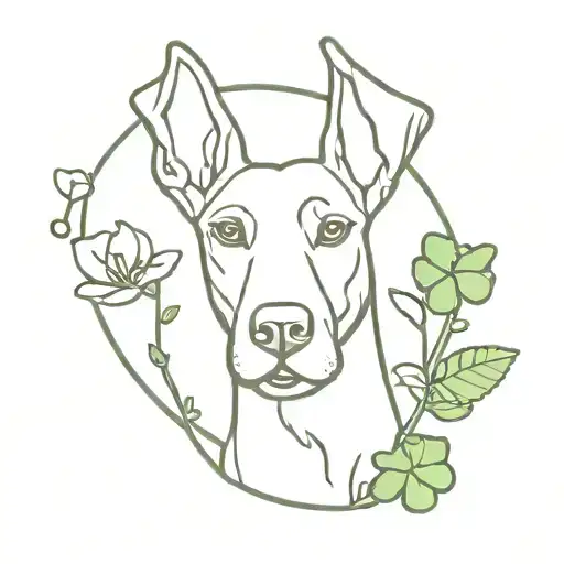 Five Leaf Clover And Doberman