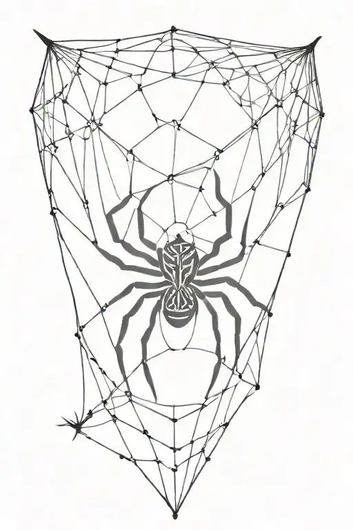 Spider Weaving A Web In Heart Shaped