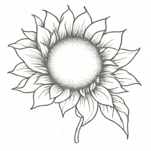 Plain Sunflower With Heart