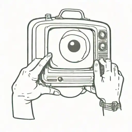 Television With Eye On Screen Symbolizing Big Brother From George Orwell's 1984 Tattoo