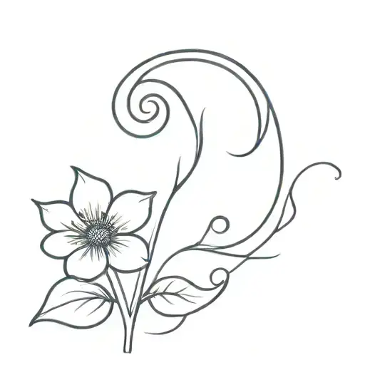 Flower With A Semicolon In The Stem And The Bottom Of The Semi Colon Is The Leaf