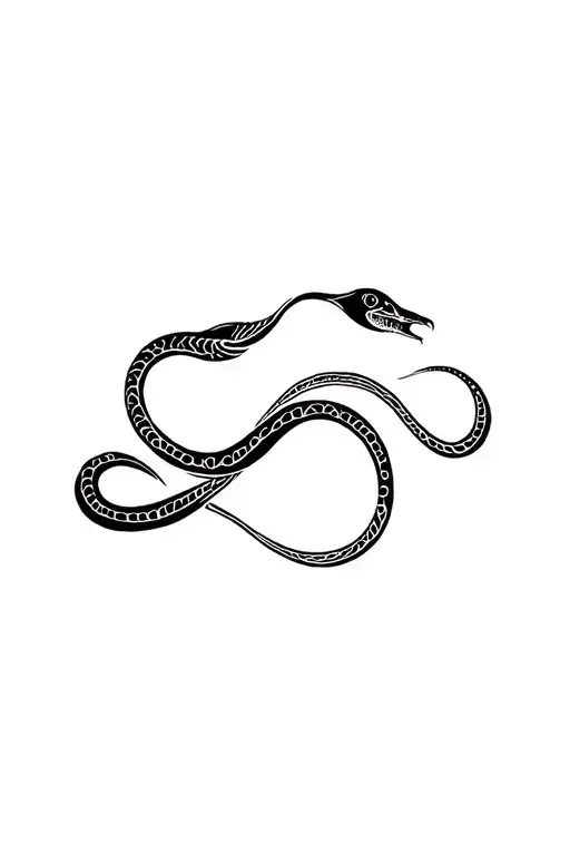 Snake Unalome Symbol Integrated