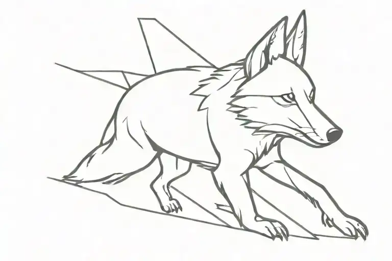 Coyote With A Paper Airplane Flying Around It