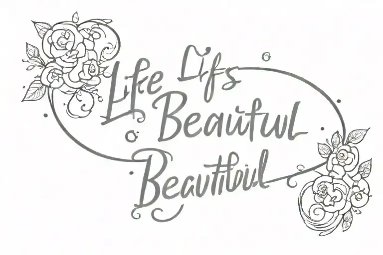 Life Is Beautiful Written In French With Half Moon