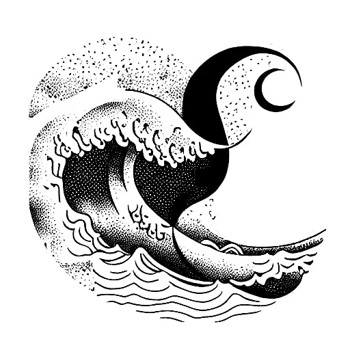 Ocean Wave With The Letter T