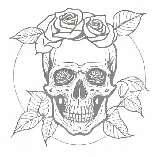Rose Inside Skull