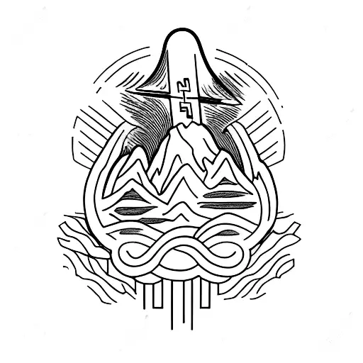 Mountain With Crucifix On Top