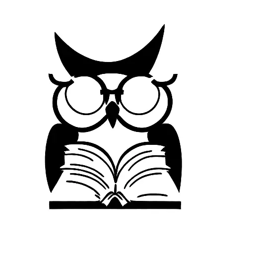 Owl With Glasses And Reading Book