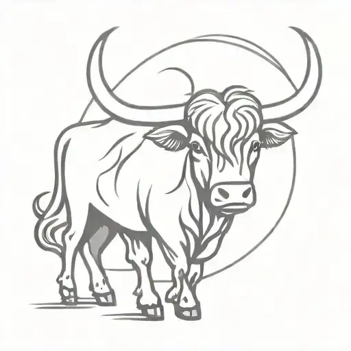 Triskele Symbol And Scottish Highland Cow