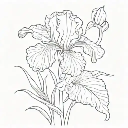 Single Iris With Stem