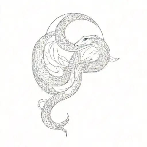 A Snake With Moon