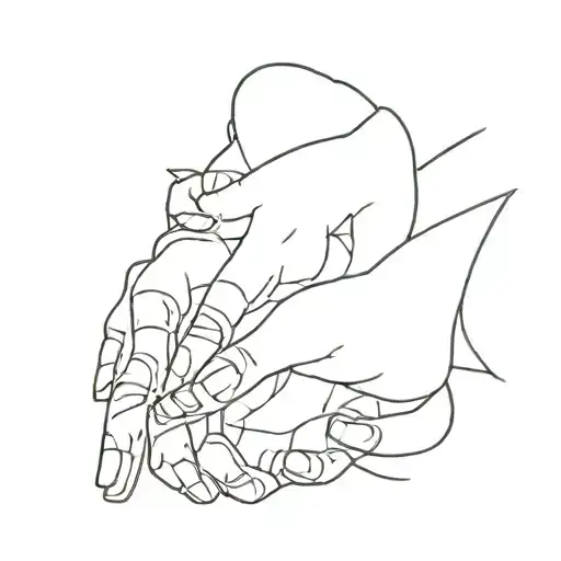 Fine Line Tattoo Person Kissing Woman's Hand