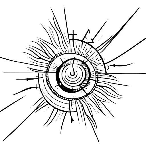 Arrow With Sun Squiggled
