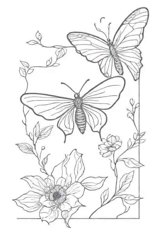 Floral Vibes Surrounding Moth