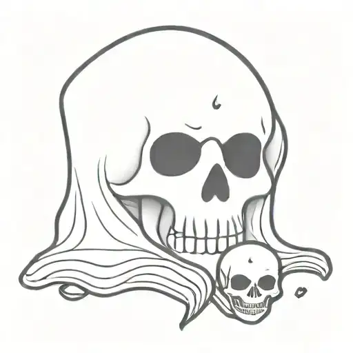 Ghost With Skull Doodle