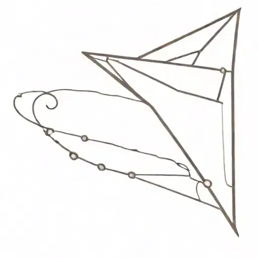 Paper Airplane With Dotted Heart Shaped Line