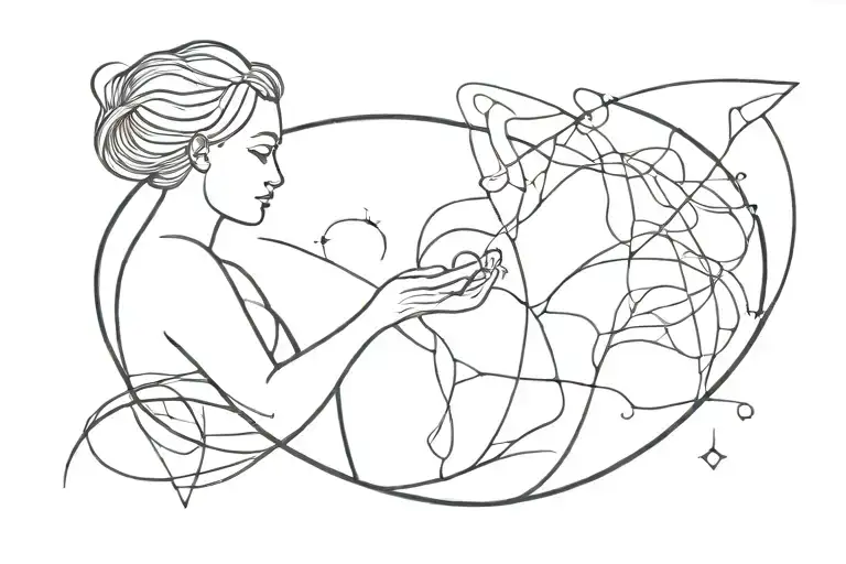 Connectedness And Courage Minimal Line Art