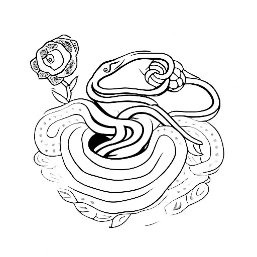 Mental Health With Snake And Flower