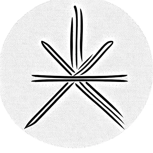 Wooden Cross With Leaves In The Middle That Transforms Into A Sword Blade Beneath The Leaves