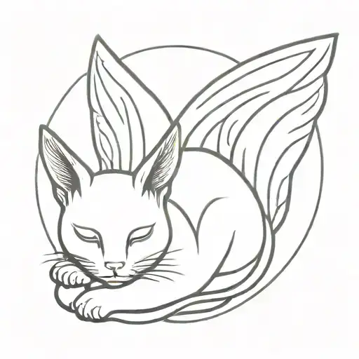 Angel Cat Laying