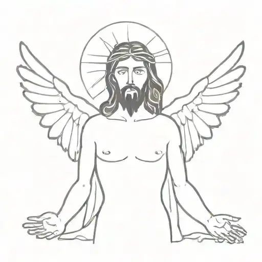 Jesus With Wings Spread Wide
