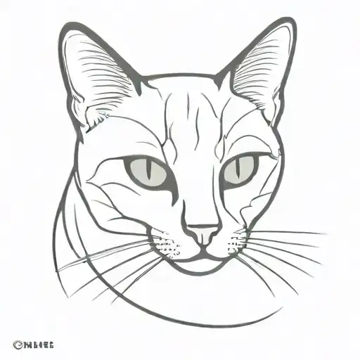 Face Of Black And White Cat Colored In