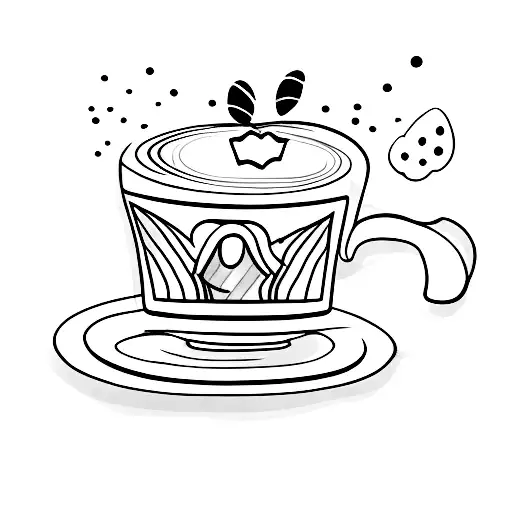 Small Coffee Cup With A Tiny Butterfly Resting On The Rim