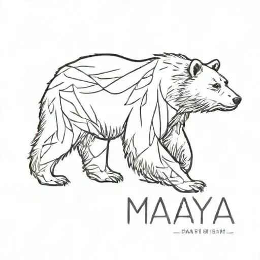 Bear Line And Name Maya