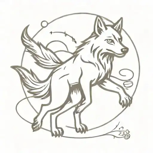 Dancing Wolf With Beer