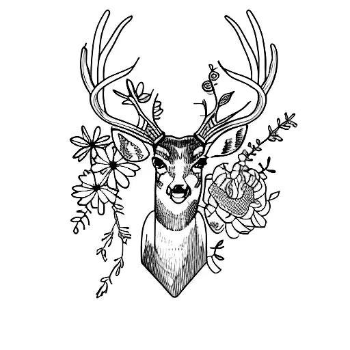 Make Deer On Hand With Flowers