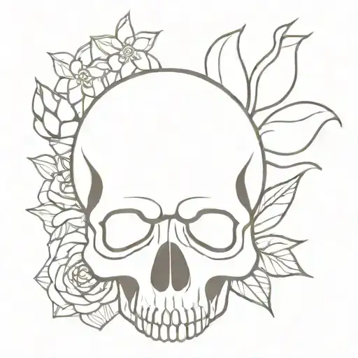 Skull And Flower