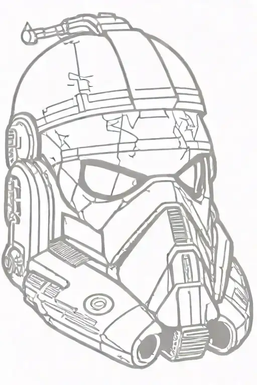 Tie Pilot Skull Beneath Cracked Helmet With Remember Yavin Script