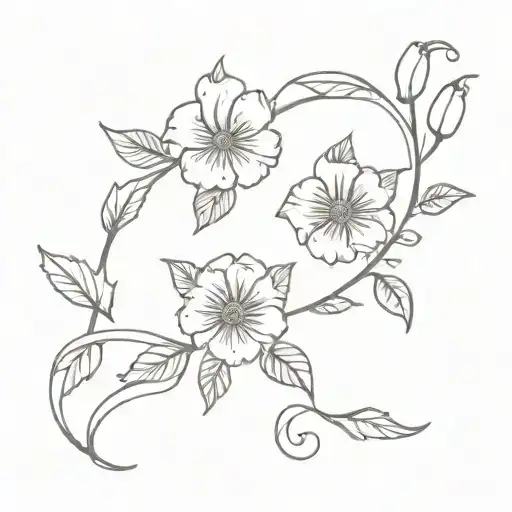 Birth Month Flowers Intertwined