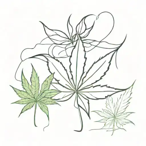 Marijuana Plant Morphing Smoke Rising