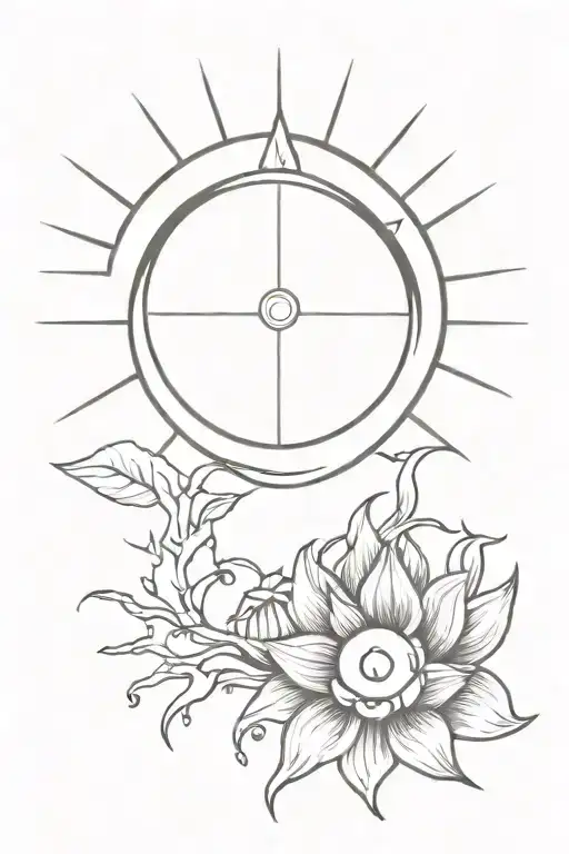 Simple Sun Sternum Tattoo Design