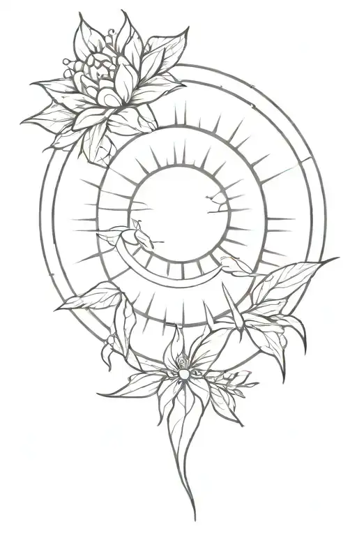 Simple Sun Sternum Tattoo Design