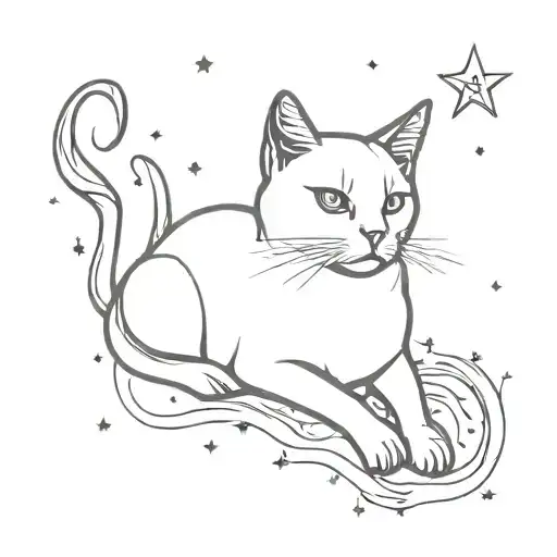 Cat With Galaxy Background