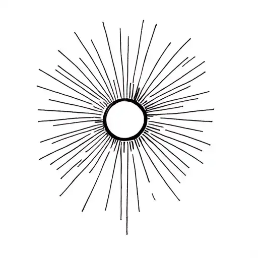 Black Circle With Lines Radiating Out